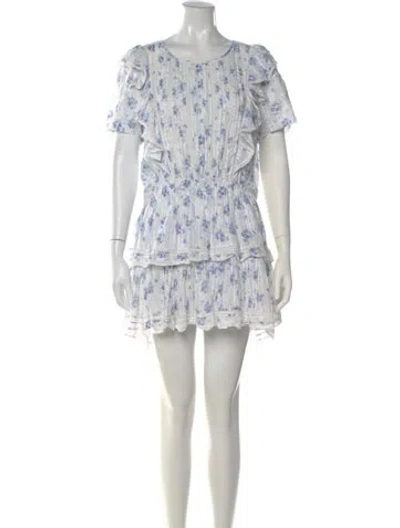 Pre-owned Loveshackfancy Floral Print Mini Dress In Multi