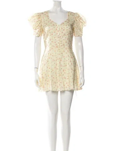 Pre-owned Loveshackfancy Floral Print Mini Dress In Multi
