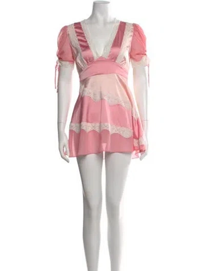 Pre-owned Loveshackfancy Floral Print Mini Dress In Multi