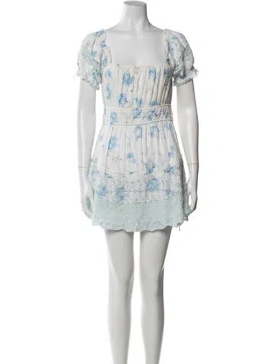 Pre-owned Loveshackfancy Floral Print Mini Dress In Multi