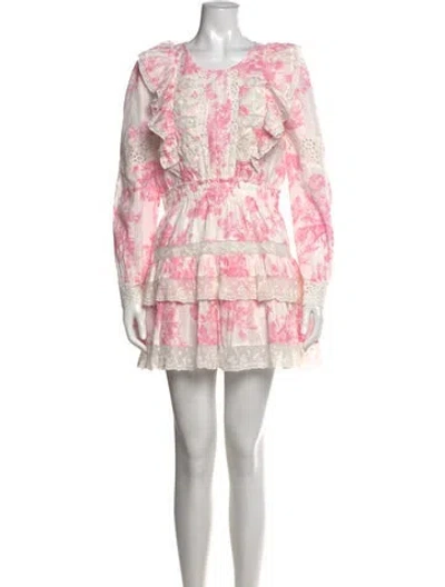 Pre-owned Loveshackfancy Floral Print Mini Dress In Multi