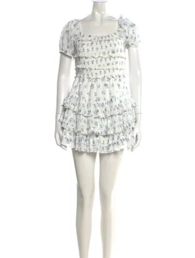 Pre-owned Loveshackfancy Floral Print Mini Dress In Multi
