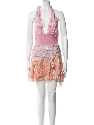 Pre-owned Loveshackfancy Floral Print Mini Dress In Multi