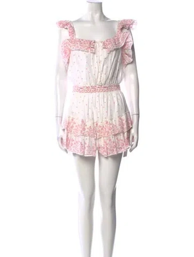 Pre-owned Loveshackfancy Floral Print Mini Dress In Multi