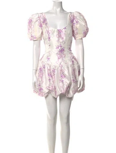 Pre-owned Loveshackfancy Floral Print Mini Dress In Multi