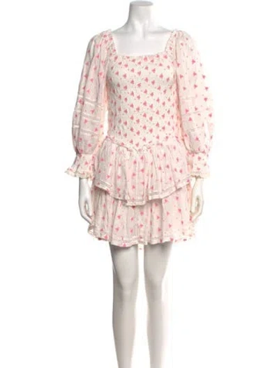 Pre-owned Loveshackfancy Floral Print Mini Dress In Multi
