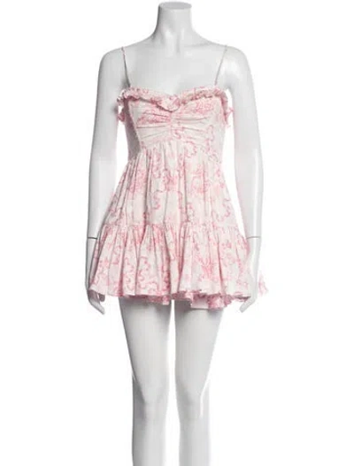 Pre-owned Loveshackfancy Floral Print Mini Dress In Multi