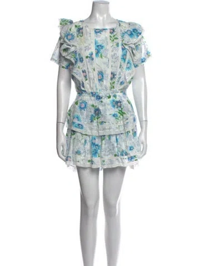 Pre-owned Loveshackfancy Floral Print Mini Dress In Multi