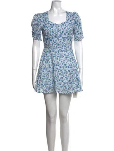 Pre-owned Loveshackfancy Floral Print Mini Dress In Multi