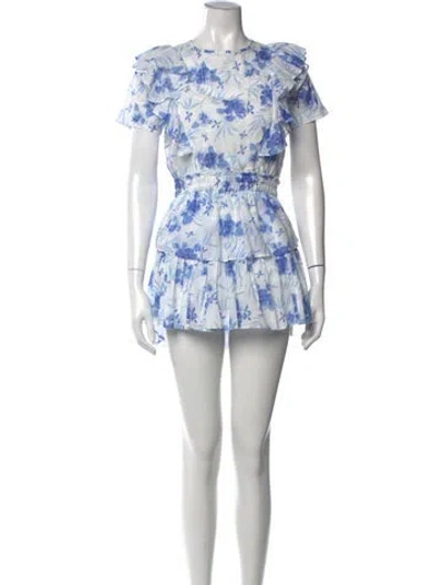 Pre-owned Loveshackfancy Floral Print Mini Dress In Multi