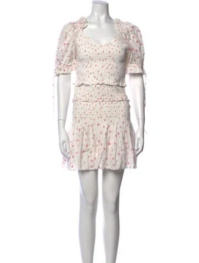 Pre-owned Loveshackfancy Floral Print Mini Dress In Multi