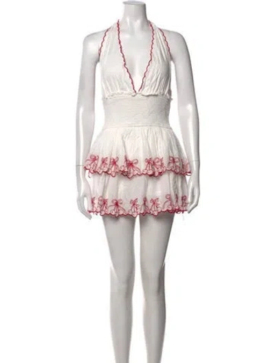 Pre-owned Loveshackfancy Floral Print Mini Dress In Multi