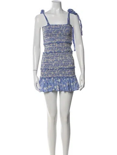 Pre-owned Loveshackfancy Floral Print Mini Dress In Multi