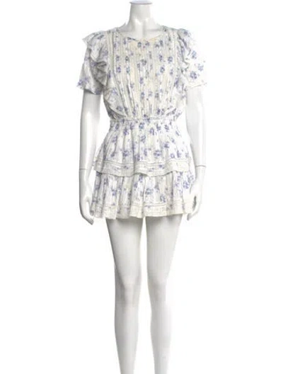 Pre-owned Loveshackfancy Floral Print Mini Dress In Multi