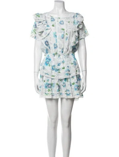 Pre-owned Loveshackfancy Floral Print Mini Dress In Multi