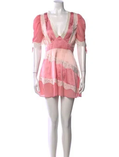 Pre-owned Loveshackfancy Floral Print Mini Dress In Multi