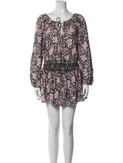 Pre-owned Loveshackfancy Floral Print Mini Dress In Multicolor