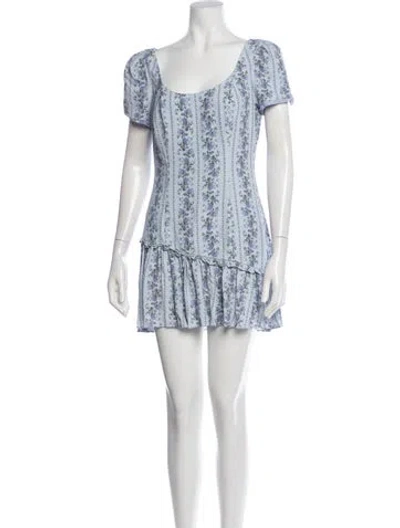 Pre-owned Loveshackfancy Floral Print Mini Dress In Multicolor