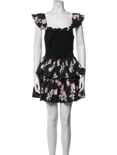 Pre-owned Loveshackfancy Floral Print Mini Dress In Multicolor