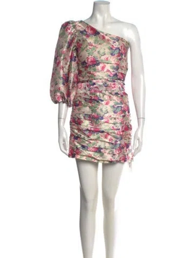 Pre-owned Loveshackfancy Floral Print Mini Dress In Neutral