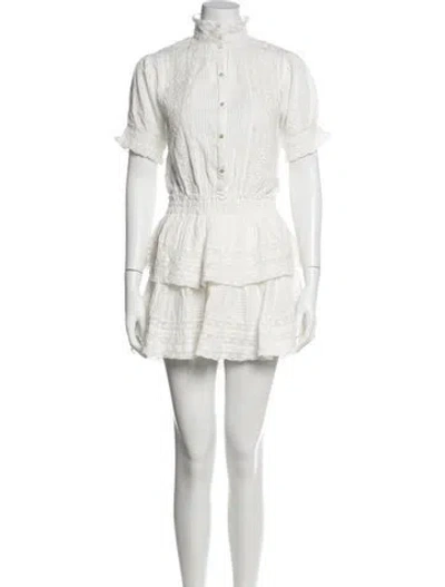 Pre-owned Loveshackfancy Floral Print Mini Dress In Neutral