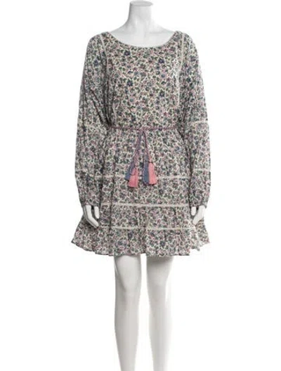 Pre-owned Loveshackfancy Floral Print Mini Dress In Neutral