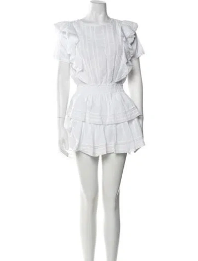 Pre-owned Loveshackfancy Floral Print Mini Dress In Neutral