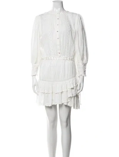 Pre-owned Loveshackfancy Floral Print Mini Dress In Neutrals
