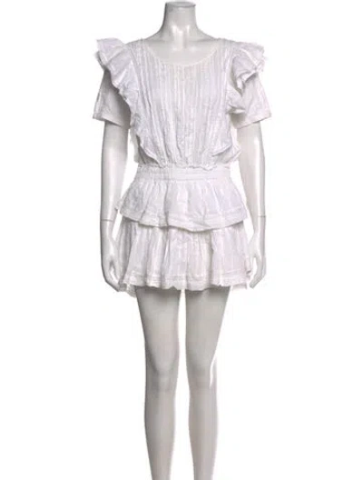 Pre-owned Loveshackfancy Floral Print Mini Dress In Neutrals