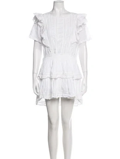 Pre-owned Loveshackfancy Floral Print Mini Dress In Neutrals