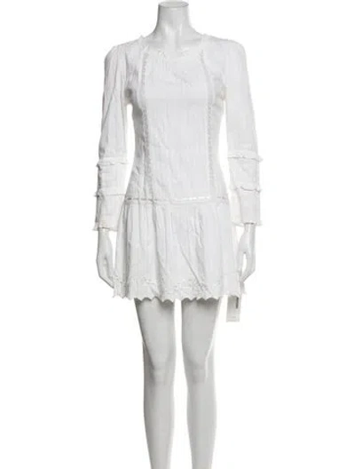 Pre-owned Loveshackfancy Floral Print Mini Dress In Neutrals