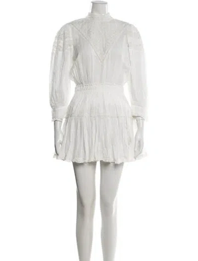 Pre-owned Loveshackfancy Floral Print Mini Dress In Neutrals/white
