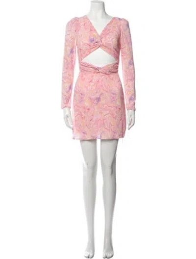 Pre-owned Loveshackfancy Floral Print Mini Dress In Orange