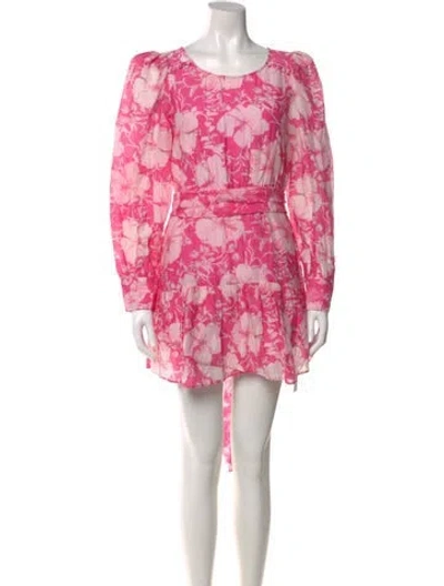 Pre-owned Loveshackfancy Floral Print Mini Dress In Pink