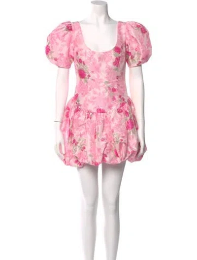 Pre-owned Loveshackfancy Floral Print Mini Dress In Pink