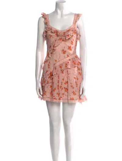 Pre-owned Loveshackfancy Floral Print Mini Dress In Pink