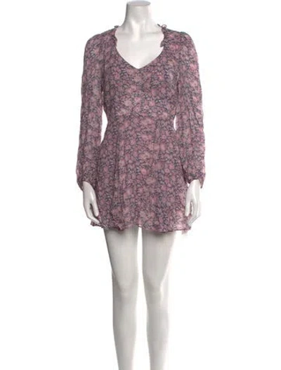 Pre-owned Loveshackfancy Floral Print Mini Dress In Pink