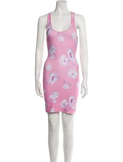 Pre-owned Loveshackfancy Floral Print Mini Dress In Pink