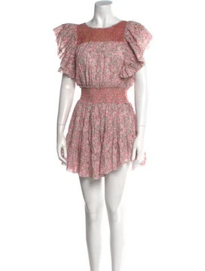 Pre-owned Loveshackfancy Floral Print Mini Dress In Pink