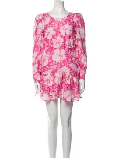 Pre-owned Loveshackfancy Floral Print Mini Dress In Pink