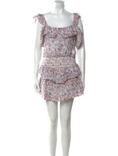 Pre-owned Loveshackfancy Floral Print Mini Dress In Pink