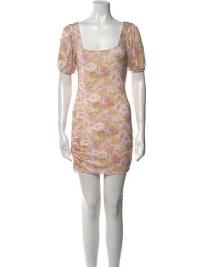 Pre-owned Loveshackfancy Floral Print Mini Dress In Pink