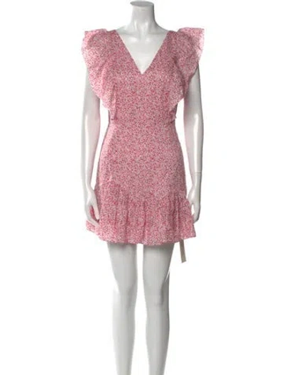 Pre-owned Loveshackfancy Floral Print Mini Dress In Pink