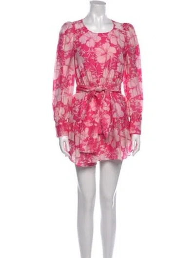 Pre-owned Loveshackfancy Floral Print Mini Dress In Pink