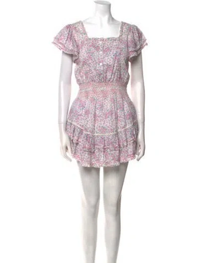 Pre-owned Loveshackfancy Floral Print Mini Dress In Pink