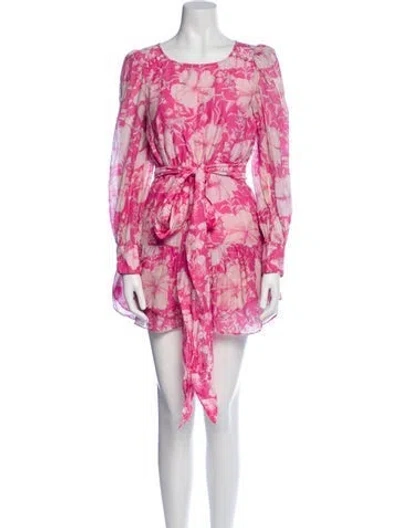 Pre-owned Loveshackfancy Floral Print Mini Dress In Pink
