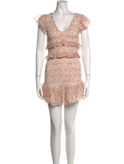 Pre-owned Loveshackfancy Floral Print Mini Dress In Pink
