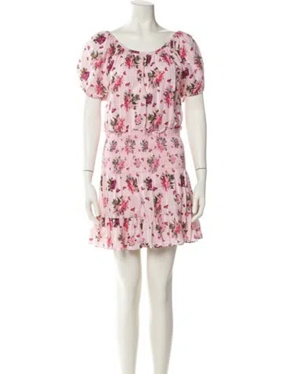 Pre-owned Loveshackfancy Floral Print Mini Dress In Pink