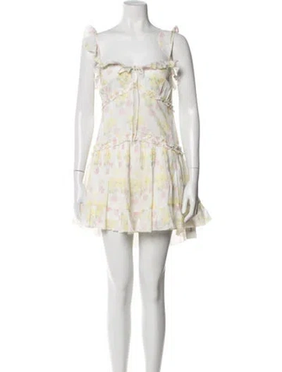 Pre-owned Loveshackfancy Floral Print Mini Dress In Pink