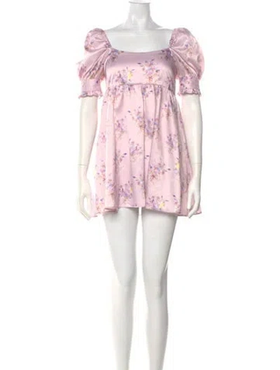 Pre-owned Loveshackfancy Floral Print Mini Dress In Pink